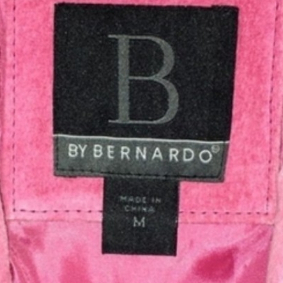 Vintage Hot Pink Genuine Suede Coat Jacket Evening Blazer Leather Bernado - Picture 14 of 16